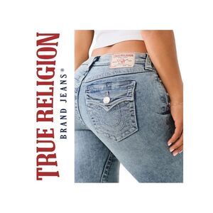 True Religion Halle Flap Pocket Skinny Fit 100% Cotton Jeans